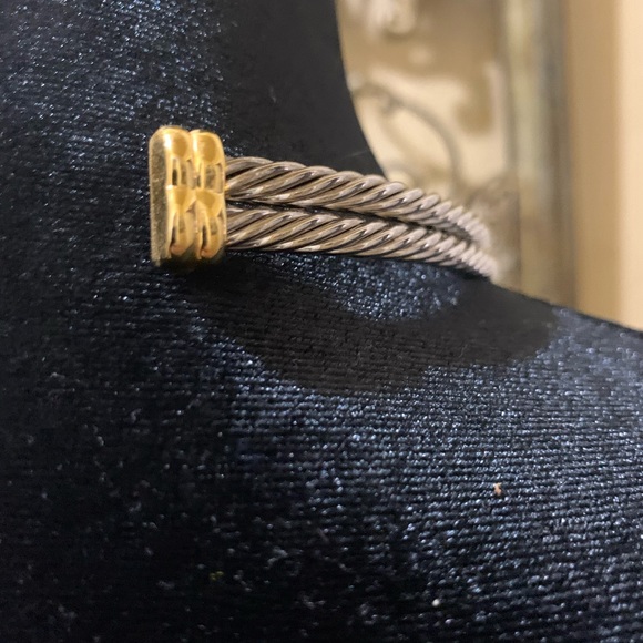 Classic 3 Double X Cable Choker Necklace and Earring Set in Gold & Silver Tones - Picture 6 of 6